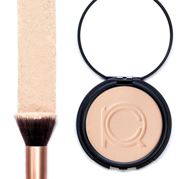 ioly's Beauty pressed powder foundation Compact with powder puff 0.49 OZ Makup fit me powder foundation Makeup full coverage foundation texture powder for men and woman