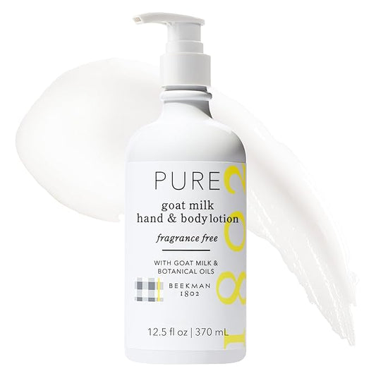 Beekman 1802 Goat Milk Lotion - Hydrates, & Softens Dry Skin, Body and Hand Lotion - With Shea Butter & Jojoba Oil - Lightweight, Non-Greasy, Cruelty-Free