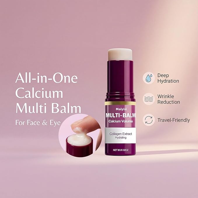 Calcium Volume Multi Balm Stick - Anti-Wrinkle & Hydrating Collagen Treatment for Face, Eyes,Lips & Neck, Firming,Smoothing & Nourishing Balm(B1)