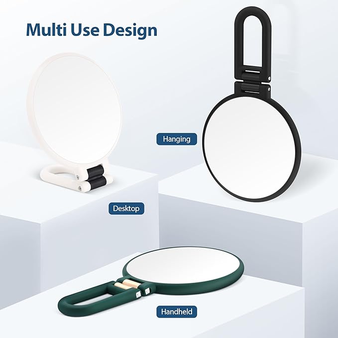 B Beauty Planet 30X Magnifying Mirror, Hand Mirror with Handle, Double Sided Hand Mirror with 30X/1X Magnification, Travel Essential Portable Foldable Makeup Mirror for Precision Makeup Black