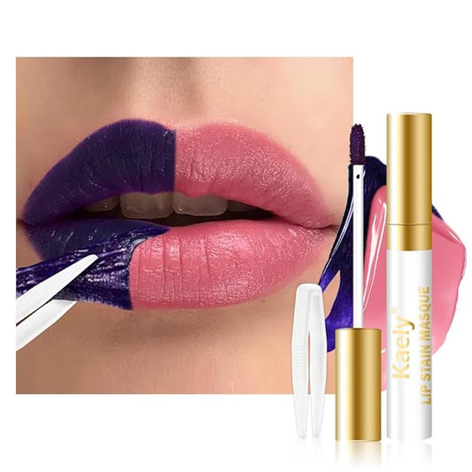 Kaely Chestnut Brown Lip Stain Peel Off Masque, Long Lasting Waterproof Smudge Proof Lip Tint, Non-Transfer Semi Permanent Lipliner Tattoo with Tweezer, Matte Finish, Vegan & Cruelty-Free, 03
