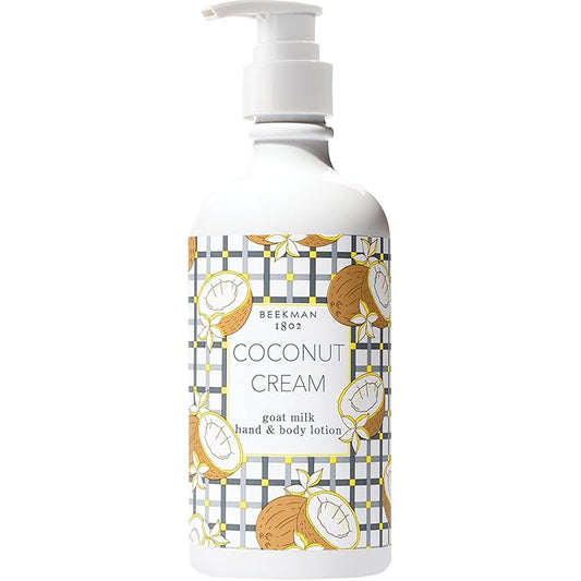 Beekman 1802 Coconut Cream Goat Milk Body Lotion - Scented - 12.5 oz - Hydrating & Moisturizing with Shea Butter - for Sensitive Skin - Cruelty Free - Packaging May Vary - Pump Included, Ready for Use