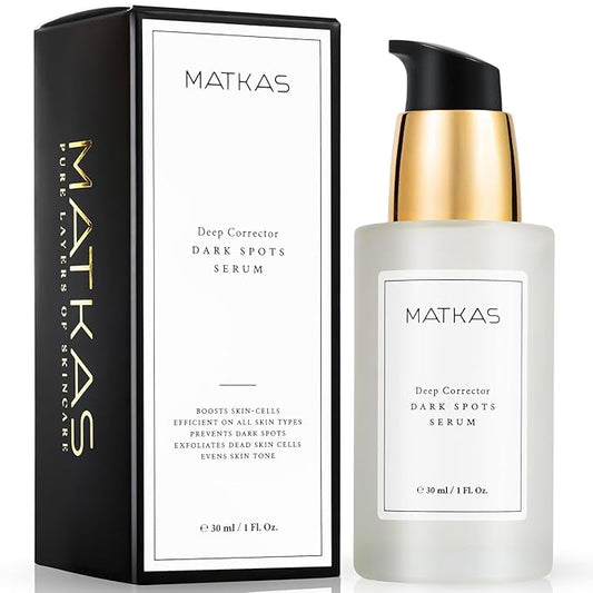 MATKAS Korean Deep Corrector Dark Spots Serum for Face - 1 Fl. Oz. with 2% Niacinamide Serum for Acne, Pores, Hyperpigmentation, Sensitive Skin, Korean Dark Spot Remover for Face, Glow Skincare