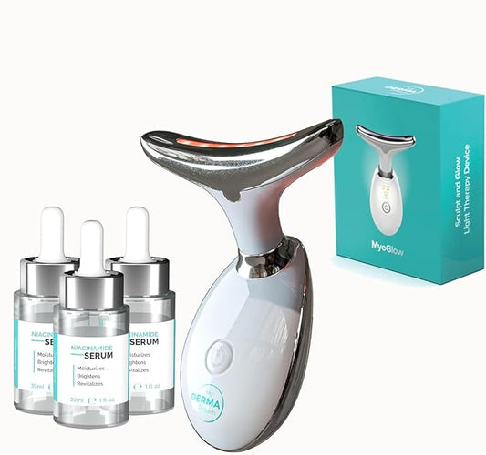 MyoGlow LED Neck Massager & 90-Day Niacinamide Serum