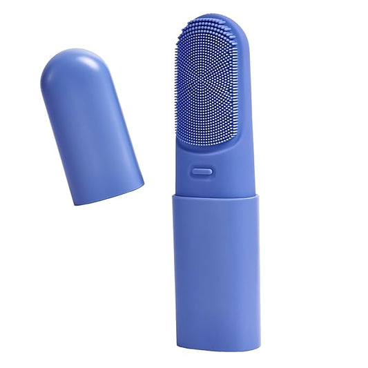 Facial Cleansing Brush,Electric Face Scrubber with Heated,3 Modes Face Scrubber,Waterproof Face Wash Brush,Rechargeable Portable Travel Size Silicone Face Scrubber for Women & Men(Blue)