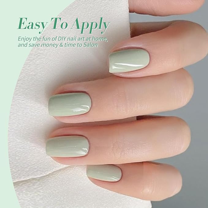 Born Pretty Christmas Green Gel Nail Polish,Jelly Transparent Gel Polish,Cat Magnetic Eye,Shimmer Glitter Green Gel Polish Kit for Salon Manicure and Nail Art DIY at Home 6Colors