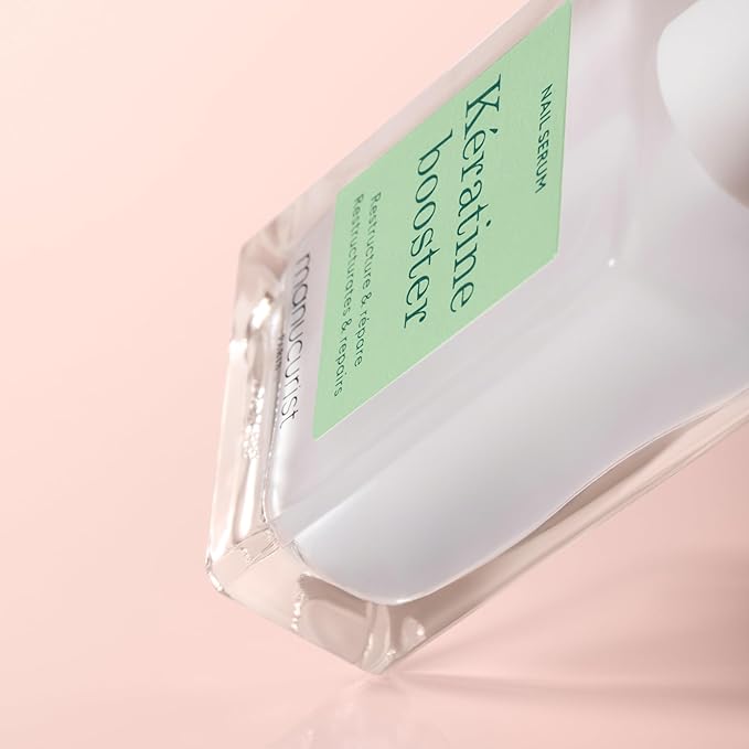 Manucurist Keratin Booster – Nail Strengthener for Damaged Nails – Nail Care with Plant-Based Keratin, AHAs, PHAs, MSM, Silicon, and Vitamin B8 – 97.5% Natural-Origin Ingredients