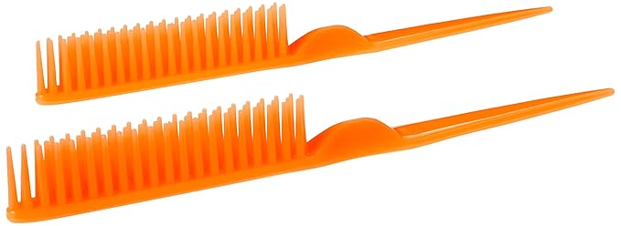 3 Row Styling Comb For Detangling, Defining And Separating Curls (Orange)