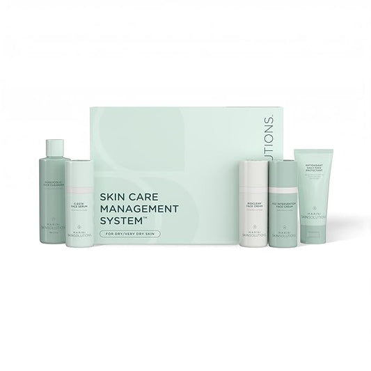 Marini SkinSolutions Skin Care Management System, Dry to Very Dry Skin with Antioxidant Daily Face Protectant SPF 33 - Cruelty Free - Made in The USA