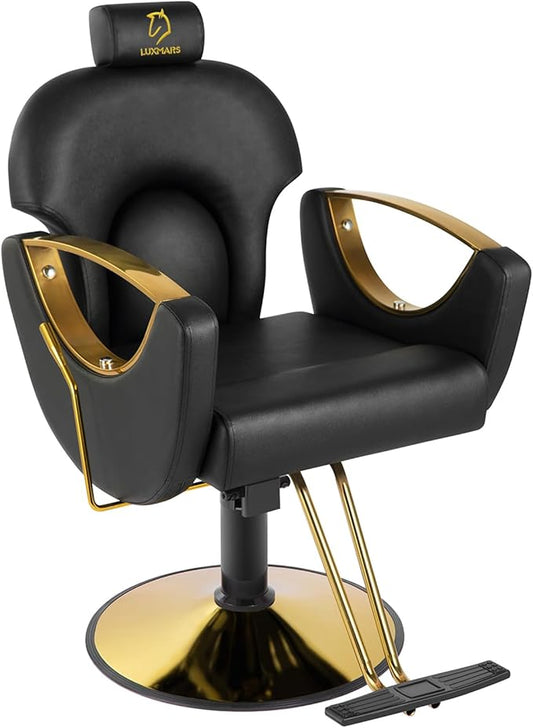 Hydraulic Barber Chair, Salon Chairs 360 Degrees Rolling Swivel Hair Styling Chair, Adjustable Height Hair Stylist Tattoo Salon Beauty Spa Chair Styling Equipment - Black
