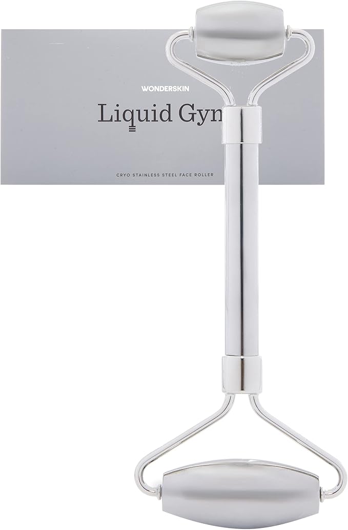 Wonderskin Liquid Gym Facial Roller, Stainless Steel Face Roller Massager for Puffy Eyes and Dark Circles, Face Sculpting Tool