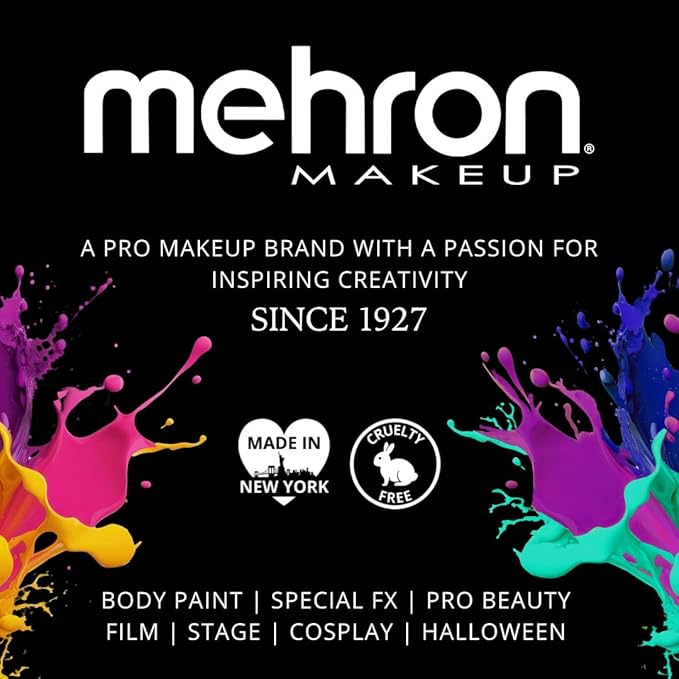 Mehron Makeup Color Cups | Stage, Foundation, Face Paint, Body Paint, Halloween | Greasepaint .5 oz (14 g) Purple