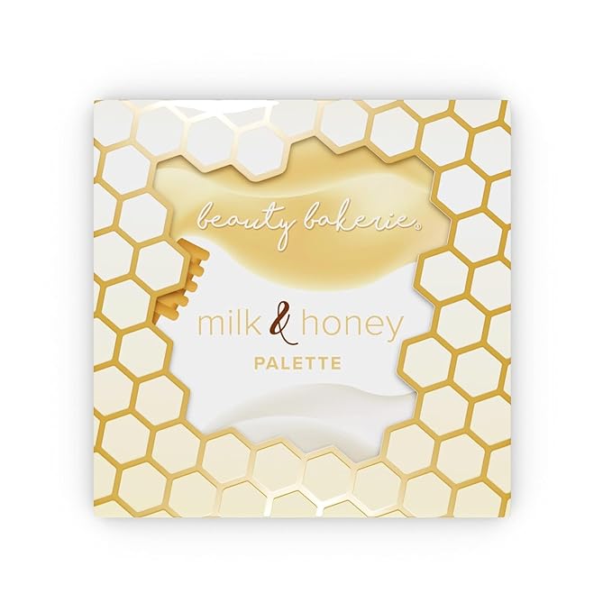 Beauty Bakerie Highlighter Makeup Palette for Women, Blendable Highly Pigment Contour Palette for Natural Glow, Powder Makeup for Face & Cheek, 4 Shimmer Shades, Milk & Honey