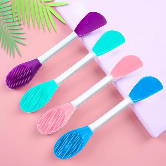 10PCS Silicone Face Scrubber, 4pcs Lip Scrub Brush, 4pcs Silicone Cleansing Brush Exfoliating Lip Brushes, 2pcs Exfoliating Face Brushes for Men Women