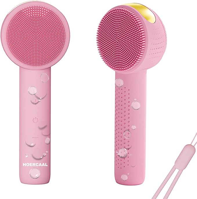 Facial Cleansing Brush Electric – Rechargeable Silicone (Pink)