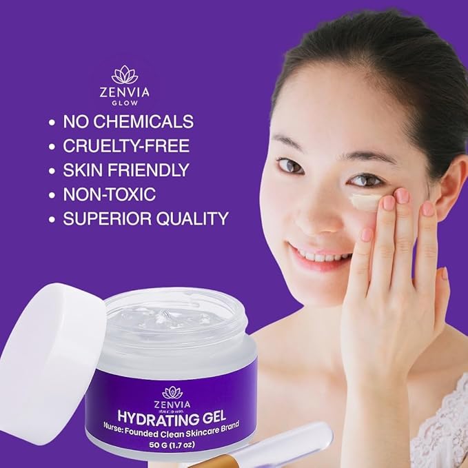 Gel Moisturizer for Face – Aloe Vera Gel for Face, Hydrating Gel Moisturizer, Face Cream Sensitive Skin, Oil-Free, Niacinamide & Vitamin E, Brightening & Soothing, Primer Friendly, 50 gram