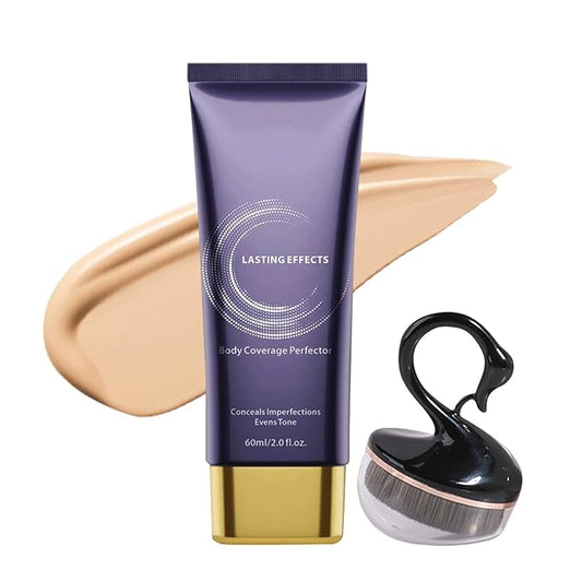 Body Coverage Perfector, All Over Complexion Perfector with Brush, Sweat-Resistant Transfer Proof Leg & Body Makeup, Tattoo Cover Up Makeup