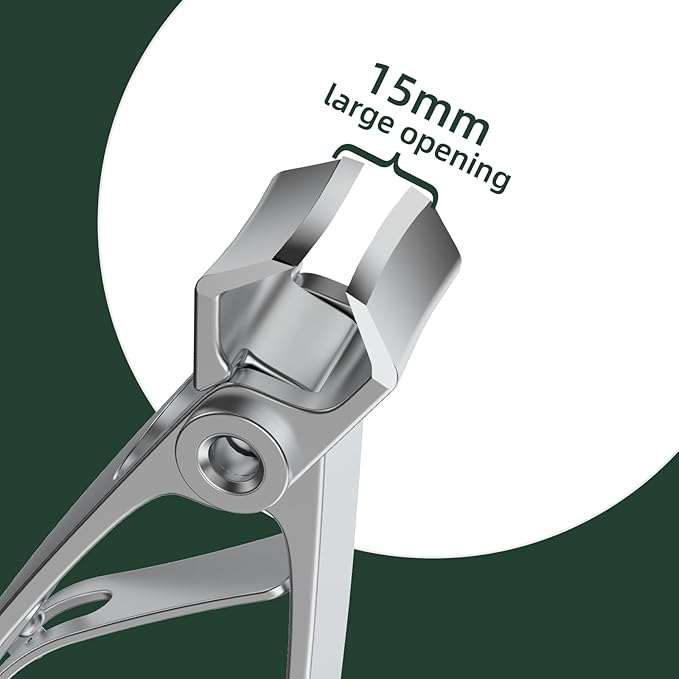 Nail Clippers for Men, Heavy Duty Large Toenail Clippers for Thick Nails for Seniors with Wide Opening, Ultra Sharp Slant Curved Blade Toe Nail Clipper for Thick Toenails and Ingrown Nails