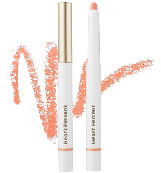 Heart Percent Dote On Mood Lip Liner Pencil, Long-Lasting Creamy Lip Crayon Smooth Lipliner Retractable Lipstick Overlip Line Color 0.8g, #05. Apricot Coral
