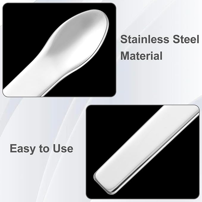 3pcs Mini Metal Makeup Spatula, Reusable Cosmetic Cream Spatulas Spoon, Skincare Scoop Applicator Facial Massage Beauty Tools for Mixing and Sampling Face Eye Cream- Silver