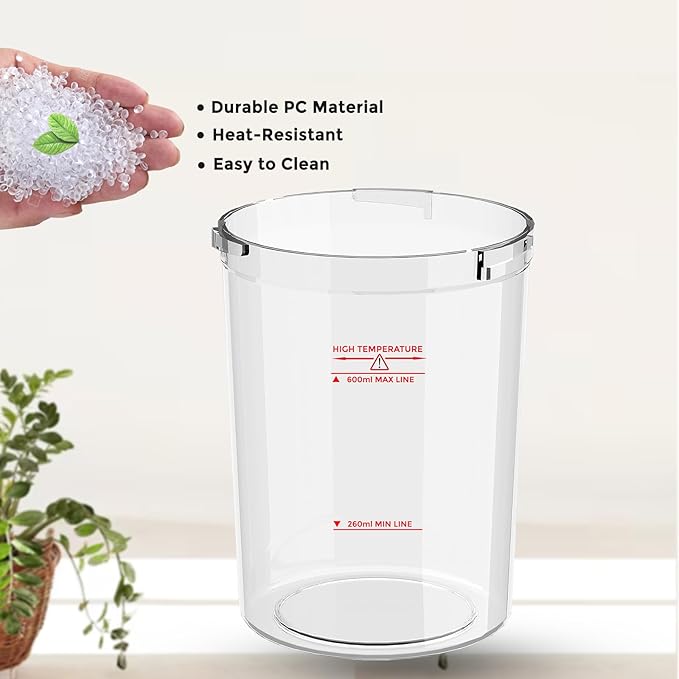 Water Jar for Facial Steamer Professional, Large Capacity Plastic Water Cup for Ozone Facial Steamer Professional Replacement