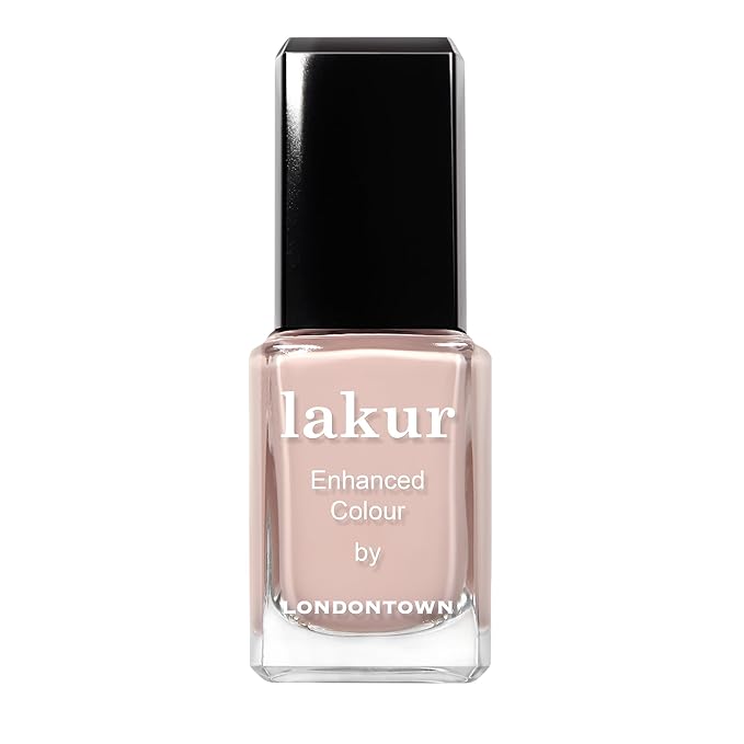 LONDONTOWN lakur Nail Polish - Chip-Resistant, Non-Toxic, Conditions & Hydrates Nails | Glossy Pink Peach, Plie, .40 fl oz