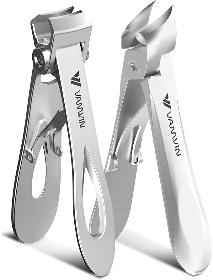 Nail Clippers for Men, Heavy Duty Large Toenail Clippers for Thick Nails for Seniors with Wide Opening, Ultra Sharp Slant Curved Blade Toe Nail Clipper for Thick Toenails and Ingrown Nails