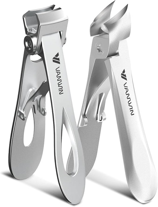 Nail Clippers for Men, Heavy Duty Large Toenail Clippers for Thick Nails for Seniors with Wide Opening, Ultra Sharp Slant Curved Blade Toe Nail Clipper for Thick Toenails and Ingrown Nails