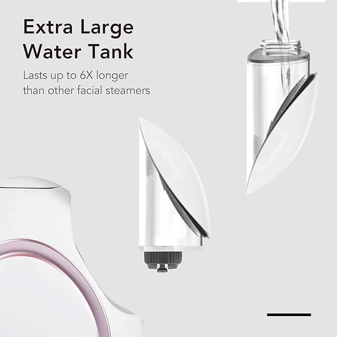 Fancii Nano Ionic Facial Steamer Hot & Cool with Aromatherapy and 6 Spa Settings – 30 Min Steam Time - Professional Home Face Sauna for Moisturizing & Pore Cleansing, Rivo