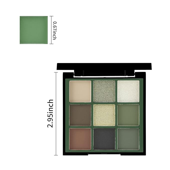 Boobeen Nude Eyeshadow Palette - Matte and Shimmer Makeup, Highly Pigmented Creamy Eye Shadow Powder, Create a Neutral Eye Look, Long Wearing，Easy to Build Dramatic Glamour Looks (Green)