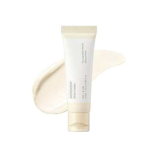 mixsoon Bean Cream-Deep Moisturizing, Hydrating and Smoothing for Face, Fermented Soybean Extract, Lightweight Non-Sticky Finish 25ml / 0.85 fl.oz. Korean Glass Skin Care