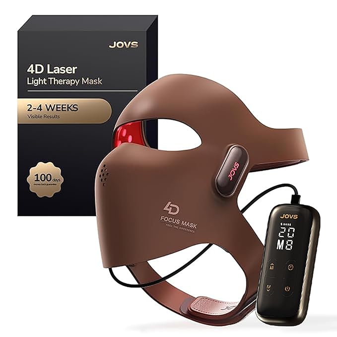 JOVS 4D Laser Therapy Mask for Face, LED Red Light Therapy Face Mask with 4 Wavelengths for Deep Anti-Aging, Precision Anti-Wrinkle, Skin Firming & Radiant Glow, 6x More Powerful Than LED