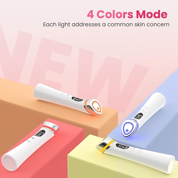 Face Lift Device – 8 in 1 Skin Tightening and Lifting, LED Light Therapy for Wrinkles, Korean Skin Care, Spa-Grade Facial Massager Lifting & Firming Beauty Massager (White)