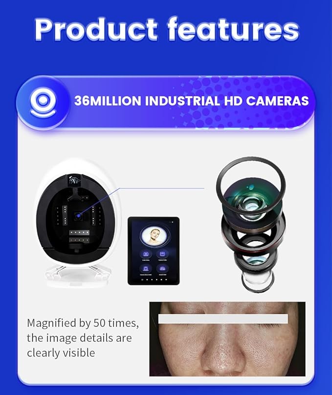 Professional AI Facial Skin Analysis Machine with 8 Spectrum Imaging Technology with AI-Powered Quantitative Results for SPA And Salon