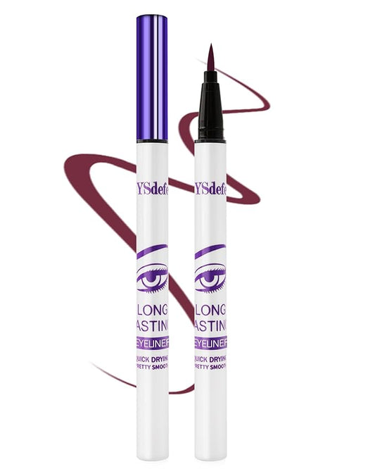 Liquid Eyeliner Pencil, Burgundy Waterproof Long Lasting Colored Eye liner Pen with Precision Tip, Matte Colorful Smudgeproof High Pigment Eyeliner Pen,Christmas Party Eye Makeup Gift for Women-08