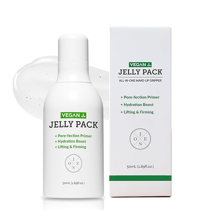 Vegan J Jelly Pack Multi-Use Primer Gel | Niacinamide, Firming, Hydrating | Vegan K-Beauty | Pore-Perfecting, Lifting & Smoothing | Makeup-Ready Skincare (50ml)