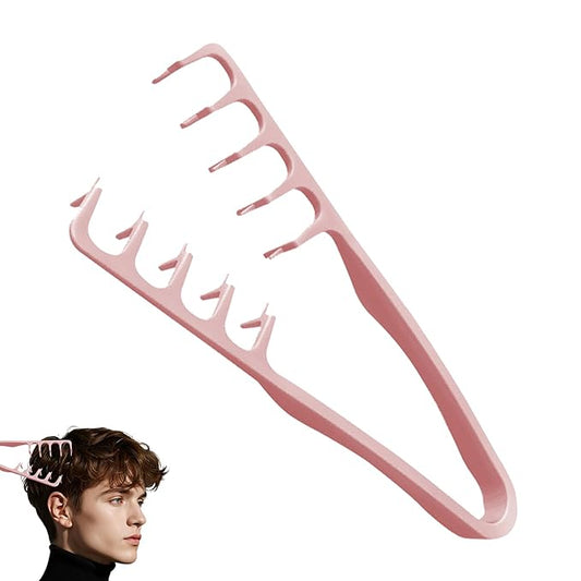 Texture Comb, Volumizing Wide-Tooth Hair Styling Comb, Fluffy Styling Combs, Fringe Parting Brush for Most Hair Types, Creates Fluffy & Layered Hairstyle for Women & Men (Pink)