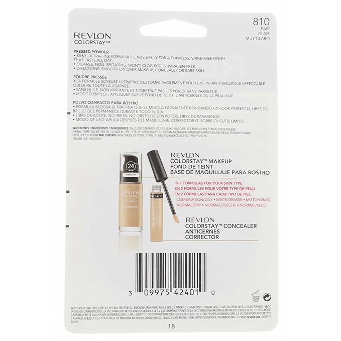 Revlon ColorStay Pressed Powder, Fair [810] 0.3 oz (Pack of 4)