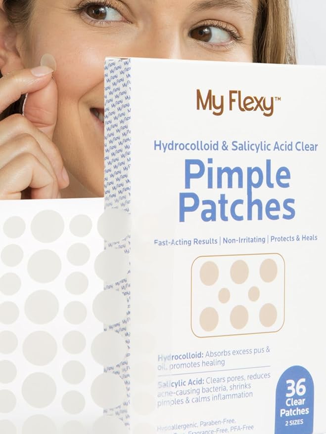Pimple Patches - Hydrocolloid Acne Patches with Salicylic Acid , Pimple Patches for Face, Invisible Zit Patches. Hydrocolloid Patch; Blemish Protection. Clear Pimple Stickers, - 36 Count, 2 sizes