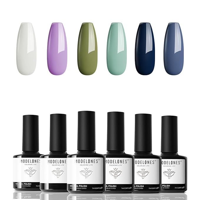 modelones Neon Gel Nail Polish Set, 6 Colors Neon Hot Pink Nail Gel Kit Soak Off Nail Art Gift