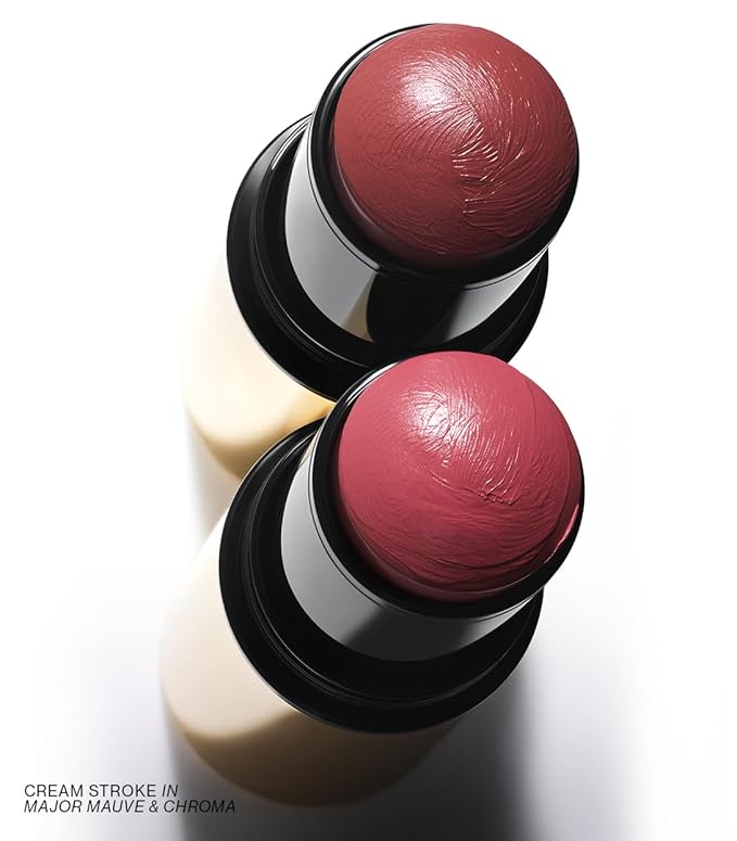 MAKE Beauty Cream Stroke Cream Blush Stick for Cheeks - Vibrant yet Natural Soft Matte Finish - Shade Rouge Moon, Berry Plum Blush Makeup