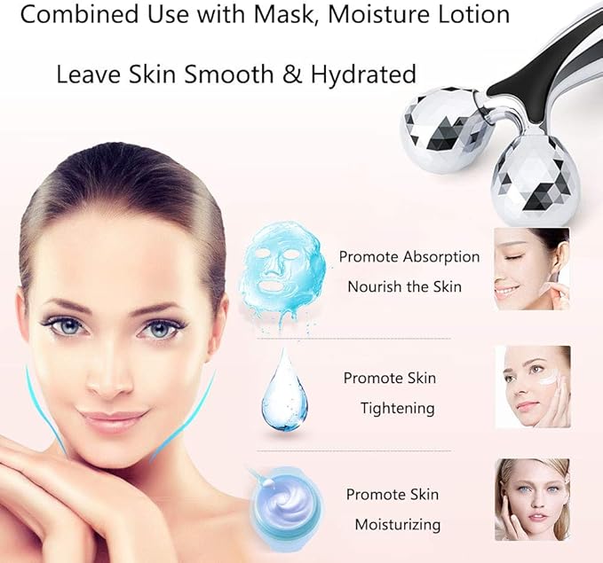 SUPANT V Facial Roller Massager, Reduce Wrinkles in Neck and Eyes, Massage for Lymphatic Drainage, Face Lifting, Reduce Puffiness, Skin Tightening & Collagen Production, Clear Toxins