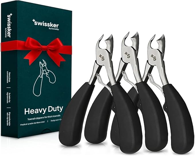 Swissklip Toenail Clippers I Heavy Duty Toe Nail Clippers I Toenail Clippers for Thick Nails I Toenail Scissors I Heavy Duty Nail Clippers for Thick Nail (Pack of 3)