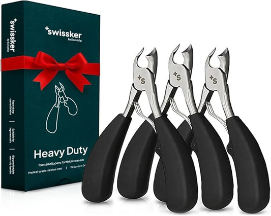 Swissklip Toenail Clippers I Heavy Duty Toe Nail Clippers I Toenail Clippers for Thick Nails I Toenail Scissors I Heavy Duty Nail Clippers for Thick Nail (Pack of 3)