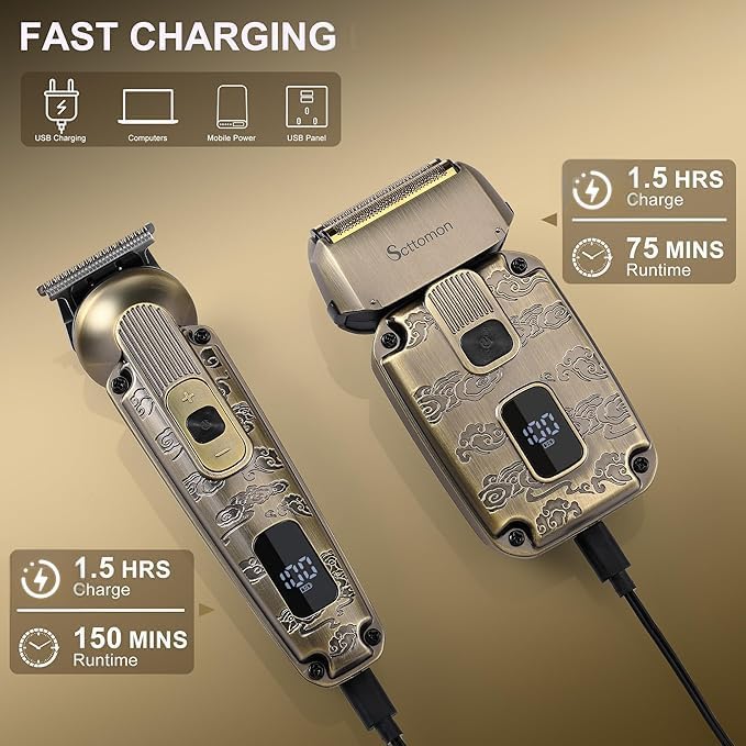 Foil Shavers for Men Beard Trimmer Electric Razor for Men Bald Head Hair Shaving Kit Cordless Waterproof