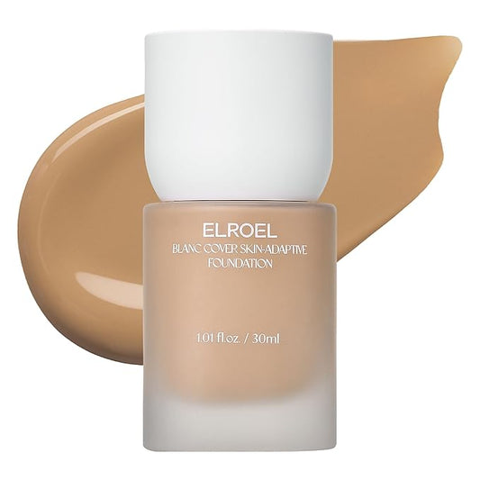 Blanc Cover Skin Foundation - K-Beauty Skincare Liquid Foundation Makeup with Panax Ginseng, Niacinamide & Collagen - Lightweight, Buildable 24HR Hydrating Wear 1.01 Fl Oz (#410)