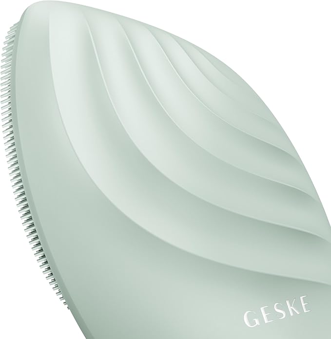 GESKE SmartAppGuided™ Sonic Facial Brush 5 in 1 | Vibrating Electric Facial Cleansing Brush | Soft Silicone Brush | Professional Facial Cleanser | Skin Cleanser & Exfoliator | Face Massager