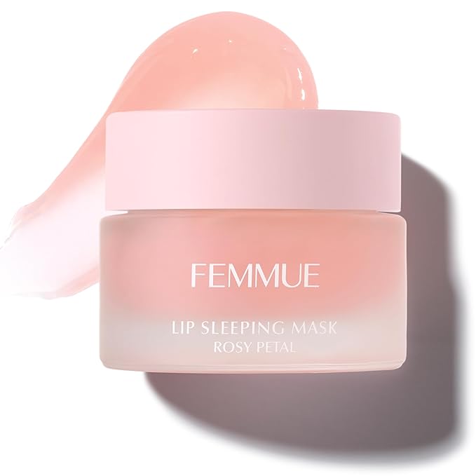 FEMMUE Lip Sleeping Mask (Rosy Petal) | Hydrating Balm to Soften Dry, Chapped Lips | Overnight Moisturizing Treatment With Vitamin E | Korean Beauty Skincare