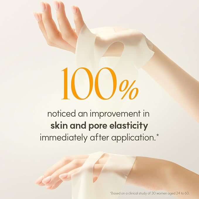 THE FACE SHOP Vita-Toning Vegan Collagen Face Mask, Korean Glass Skin Essential, Hydrogel Mask for Moisturizing & Skin Elasticity, Improves Uneven Tone, 4EA