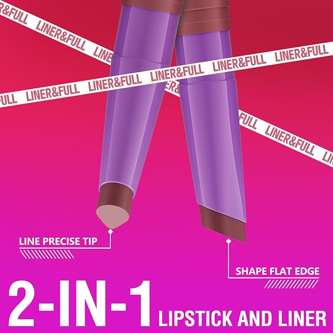 BestLand 6Pcs 2-in-1 Lipstick and Liner Lip Combo Set, Soft Sculpt Nude Collection – Creamy Matte Lip Crayon with Flat Edge Tip, Gradient & Ombre Lip Effect (Bold Sculpt Deep Lip Combo Set)